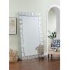 imageDeco 79 Wooden Geometric Room Floor Mirror Entryway Mirror with Square Mirrored Insert Frame Free Standing Mirror 49quot x 1quot x 83quot Silver