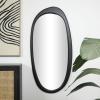 imageDeco 79 Wooden Room Wall Mirror Abstract Oval Entryway Mirror Wall Mounted Mirror 24quot x 1quot x 51quot Black244L x 13W