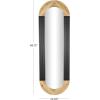 imageDeco 79 Wooden Room Wall Mirror Oval Entryway Mirror with Dimensional Carved Frame and Black Detailing Wall Mounted Mirror 22quot x 1quot x 68quot Black