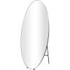 imageDeco 79 Metal Room Floor Mirror Oval Freestanding Entryway Mirror with Ball Feet Free Standing Mirror 32quot x 21quot x 69quot SilverSilver