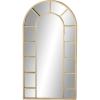 imageDeco 79 Metal Room Wall Mirror Arched Window Pane Entryway Mirror Wall Mounted Mirror 32quot x 1quot x 60quot Gold