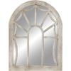 imageDeco 79 Wood Room Wall Mirror Window Pane Inspired Entryway Mirror with Arched Top Wall Mounted Mirror 36quot x 1quot x 44quot Cream