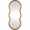imageDeco 79 Wooden Room Wall Mirror Oval Entryway Mirror with Dimensional Carved Frame Wall Mounted Mirror 22quot x 1quot x 51quot BrownGold