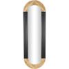 imageDeco 79 Wooden Room Wall Mirror Oval Entryway Mirror with Dimensional Carved Frame and Black Detailing Wall Mounted Mirror 22quot x 1quot x 68quot Black