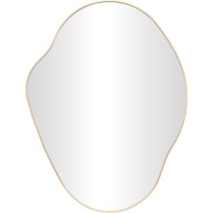 imageDeco 79 Aluminum Metal Abstract Room Wall Mirror Wavy Entryway Mirror Wall Mounted Mirror 32quot x 1quot x 42quot Gold