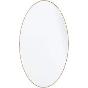 imageDeco 79 Glass Room Wall Mirror Oval Entryway Mirror Wall Mounted Mirror 20quot x 1quot x 47quot BeigeGold