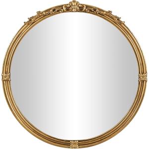 imageDeco 79 Metal Floral Room Wall Mirror Orante Antique Curved Entryway Mirror Wall Mounted Mirror 36quot x 2quot x 26quot Gold365L x 13W