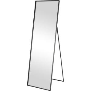 imageDeco 79 Metal Room Floor Mirror Foldable Entryway Mirror with Thin Minimalistic Frame Free Standing Mirror 20quot x 21quot x 63quot Black