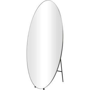 imageDeco 79 Metal Room Floor Mirror Oval Freestanding Entryway Mirror with Ball Feet Free Standing Mirror 32quot x 21quot x 69quot SilverSilver