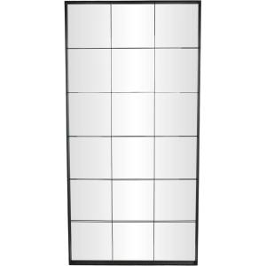 imageDeco 79 Metal Room Floor Mirror Window Pane Inspired Entryway Mirror Free Standing Mirror 39quot x 2quot x 79quot Black