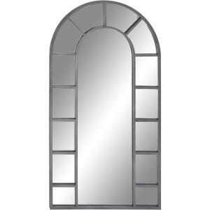 imageDeco 79 Metal Room Wall Mirror Window Pane Inspired Entryway Mirror with Arched Top Wall Mounted Mirror 32quot x 1quot x 60quot Black