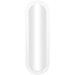 imageDeco 79 Wooden Oval Wall Mirror with Dimensional Carved Frame 22quot x 1quot x 68quot White