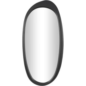 imageDeco 79 Wooden Room Wall Mirror Abstract Oval Entryway Mirror Wall Mounted Mirror 24quot x 1quot x 51quot Black244L x 13W