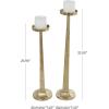 imageDeco 79 Aluminum Metal Decorative Candle Holder Tall Hammered Candle Stand Set of 2 Candlestick Holder 32quot 27quot H Gold