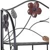 imageDeco 79 Metal Floral Indoor Outdoor Tall Folding 4 Shelf Bakers Rack 25quot x 12quot x 68quot Black25 x 12 x 68