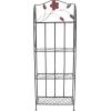 imageDeco 79 Metal Floral Indoor Outdoor Tall Folding 4 Shelf Bakers Rack 25quot x 12quot x 68quot Black25 x 12 x 68