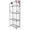 imageDeco 79 Metal Floral Indoor Outdoor Tall Folding 4 Shelf Bakers Rack 25quot x 12quot x 68quot Black25 x 12 x 68