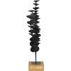 imageDeco 79 Metal Leaf Decorative Sculpture Home Decor Statue with Wood Base Accent Figurine 9quot x 4quot x 18quot Black