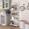 imageDeco 79 Metal Scroll Indoor Outdoor Tall Folding 5 Shelf Bakers Rack 24quot x 13quot x 73quot White