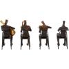 imageDeco 79 Polystone Musician Decorative Sculpture Home Decor Statues with Gold Instruments Set of 4 Accent Figurines 5quotW 8quotH Brown