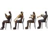 imageDeco 79 Polystone Musician Decorative Sculpture Home Decor Statues with Gold Instruments Set of 4 Accent Figurines 5quotW 8quotH Brown