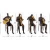 imageDeco 79 Polystone Musician Decorative Sculpture Home Decor Statues with Gold Instruments Set of 4 Accent Figurines 5quotW 8quotH Brown