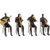 imageDeco 79 Polystone Musician Decorative Sculpture Home Decor Statues with Gold Instruments Set of 4 Accent Figurines 5quotW 8quotH Brown