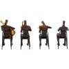 imageDeco 79 Polystone Musician Decorative Sculpture Home Decor Statues with Gold Instruments Set of 4 Accent Figurines 5quotW 8quotH Brown