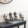 imageDeco 79 Polystone Musician Decorative Sculpture Home Decor Statues with Gold Instruments Set of 4 Accent Figurines 5quotW 8quotH Brown