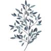 imageDeco 79 Metal Leaf Home Wall Decor Wall Sculpture with Black Stems Wall Art 31quot x 2quot x 45quot BlueBlue