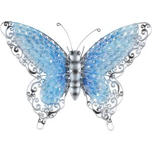 imageDeco 79 Metal Butterfly Home Wall Decor Wall Sculpture Wall Art 21quot x 1quot x 16quot Silver
