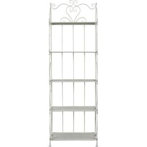 imageDeco 79 Metal Scroll Indoor Outdoor Tall Folding 5 Shelf Bakers Rack 24quot x 13quot x 73quot White