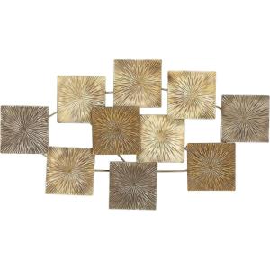 imageDeco 79 Metal Sunburst Home Wall Decor Carved Overlapping Square Wall Sculpture Wall Art 43quot x 3quot x 24quot Gold