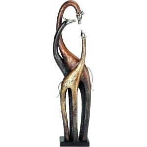 imageDeco 79 Polystone Giraffe Decorative Sculpture Home Decor Statue Accent Figurine 5quot x 3quot x 22quot Brass