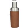 imageDeco 79 Leather Handmade Cocktail Shaker with Silver Top 3quot x 3quot x 9quot Brown