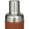 imageDeco 79 Leather Handmade Cocktail Shaker with Silver Top 3quot x 3quot x 9quot Brown