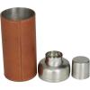 imageDeco 79 Leather Handmade Cocktail Shaker with Silver Top 3quot x 3quot x 9quot Brown