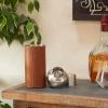 imageDeco 79 Leather Handmade Cocktail Shaker with Silver Top 3quot x 3quot x 9quot Brown