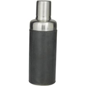 imageDeco 79 Leather Handmade Cocktail Shaker with Silver Top 3quot x 3quot x 9quot Dark Blue