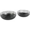 image:imageDeco 79 Metal Abstract Decorative Bowl Decorative Bowl Intertwined Wire Decorative Containers with Solid Matte Base Set of 2 Decorative Keepsake Boxes 15 12 W Black