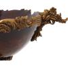 image:imageDeco 79 Polystone Leaf Decorative Decorative Bowl Intricately Carved Arabesque Decorative Container Decorative Keepsake Box 19 x 14 x 11 Gold