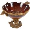 image:imageDeco 79 Polystone Leaf Decorative Decorative Bowl Intricately Carved Arabesque Decorative Container Decorative Keepsake Box 19 x 14 x 11 Gold
