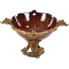image:imageDeco 79 Polystone Leaf Decorative Decorative Bowl Intricately Carved Arabesque Decorative Container Decorative Keepsake Box 19 x 14 x 11 Gold