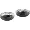 image:imageDeco 79 Metal Abstract Decorative Bowl Decorative Bowl Intertwined Wire Decorative Containers with Solid Matte Base Set of 2 Decorative Keepsake Boxes 15 12 W Black