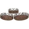 image:imageDeco 79 Metal Living Room Decor Tray Ottoman Tray Set of 3 Serving Tray 27 24 22W Copper17 by 15 by 13Inch