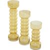 image:imageDeco 79 Glass Decorative Candle Holder Bubble Pillar Candle Stand Set of 3 Candlestick Holder 13 11 8 H YellowYellow