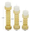 image:imageDeco 79 Glass Decorative Candle Holder Bubble Pillar Candle Stand Set of 3 Candlestick Holder 13 11 8 H YellowYellow