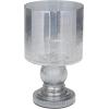 image:imageDeco 79 Glass Handmade Turned Style Pillar Hurricane Lamp with Smoked Glass Finish 6 x 6 x 10 Black