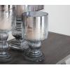 image:imageDeco 79 Glass Handmade Turned Style Pillar Hurricane Lamp with Smoked Glass Finish 6 x 6 x 10 Black
