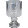 image:imageDeco 79 Glass Handmade Turned Style Pillar Hurricane Lamp with Smoked Glass Finish 6 x 6 x 10 Black